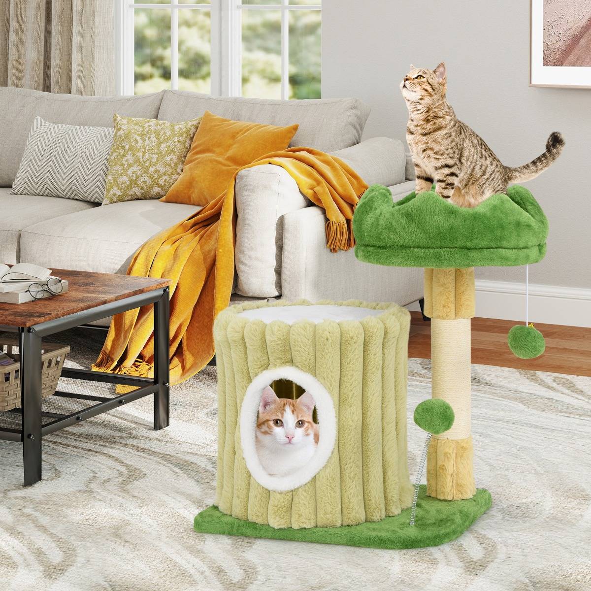 Maison Chic - Arbre à Chat Mignon avec Poteaux à Gratter en Sisal Perchoir Rembourré en Peluche - Image 3