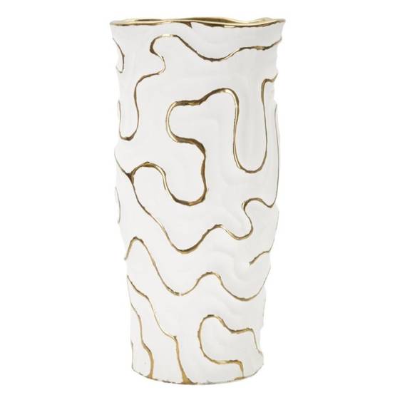 Vase en céramique blanche 16x32.5 cm - Mauro Ferretti - Image 1