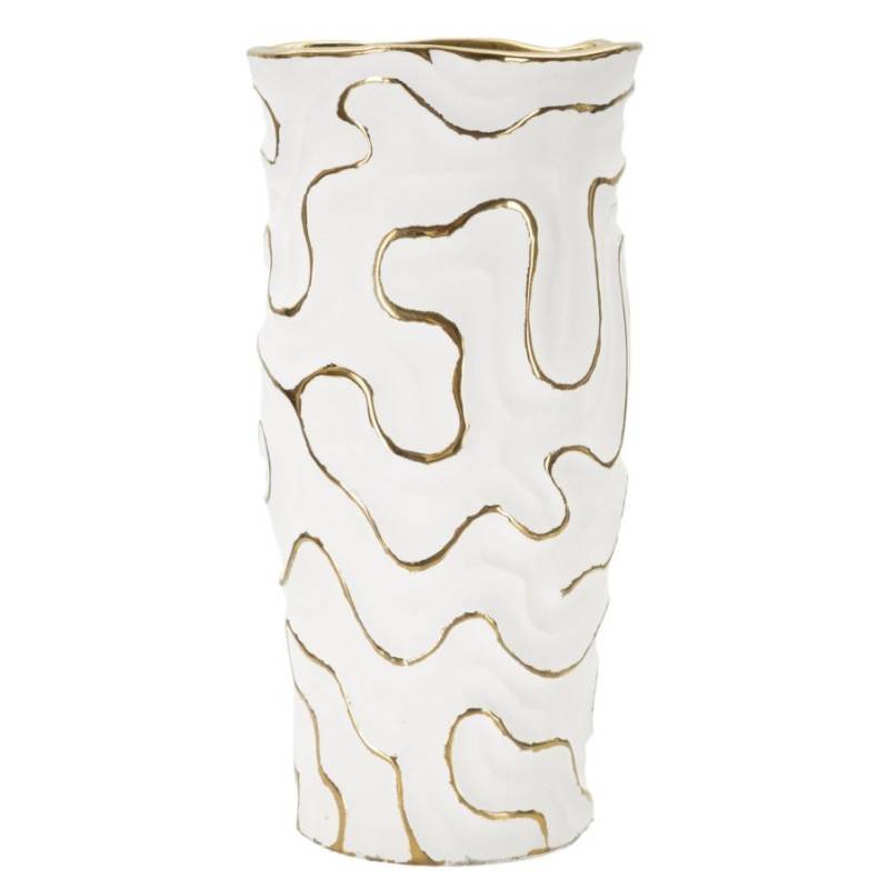 Vase en céramique blanche 16x32.5 cm - Mauro Ferretti - Image 1