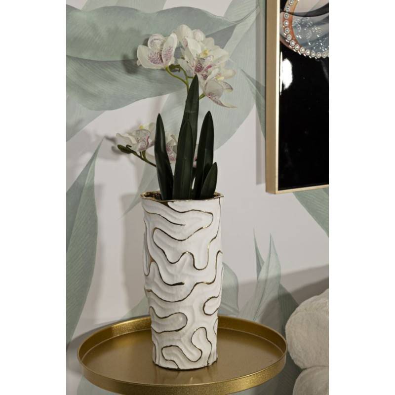 Vase en céramique blanche 16x32.5 cm - Mauro Ferretti - Image 5