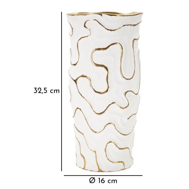 Vase en céramique blanche 16x32.5 cm - Mauro Ferretti - Image 6