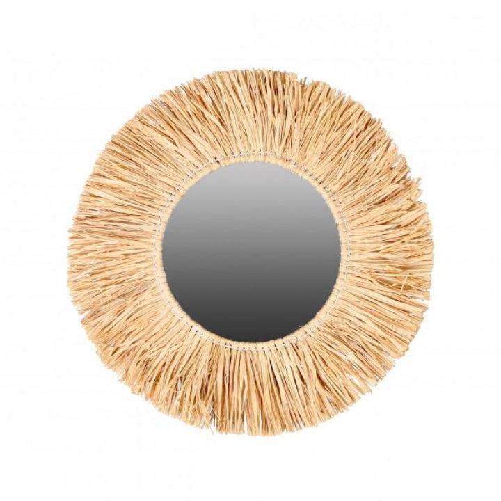 Importdistrib - Miroir rond Franges Raphia 46 cm IMPORTDISTRIB - Imagen 1