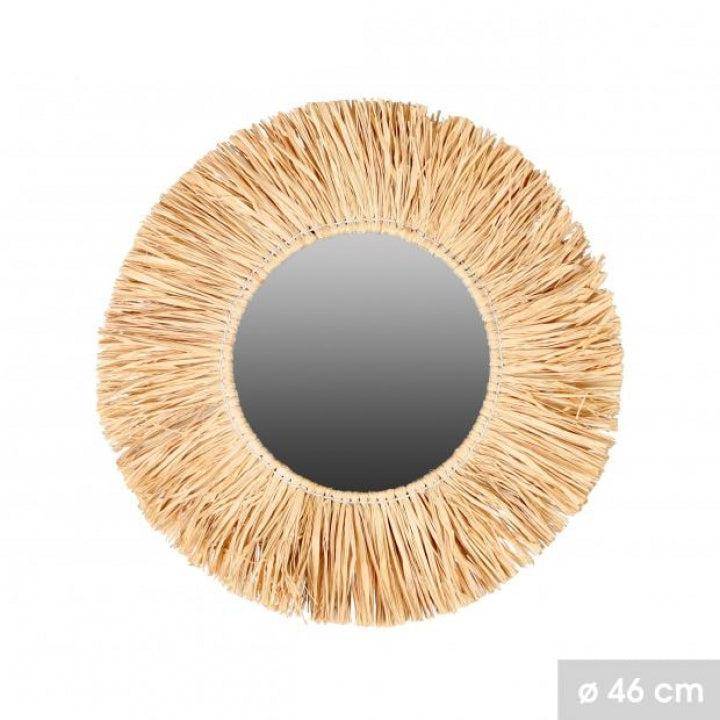 Importdistrib - Miroir rond Franges Raphia 46 cm IMPORTDISTRIB - Imagen 2