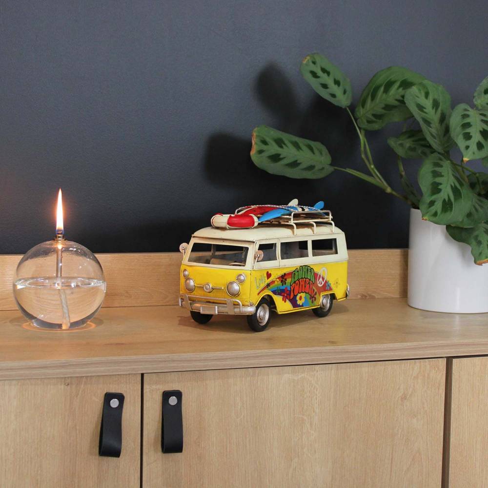 Origen - Van décoratif en métal Flower power Jaune - Imagen 3