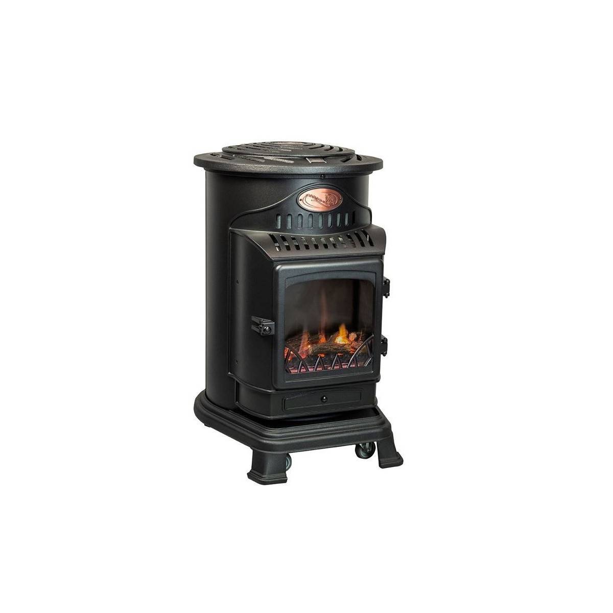 Universal - Poêle à gaz Fonte véritable 3,4KW noir Effet feu Provence UNIVERSAL - Imagen 1