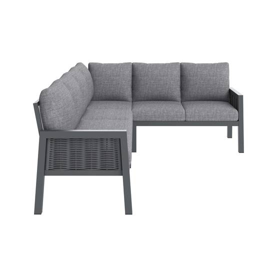 Salon de jardin 8 places acier galvanisé terrasse extérieur modulable gris - ComfortXL Outdoor Living - Image 10