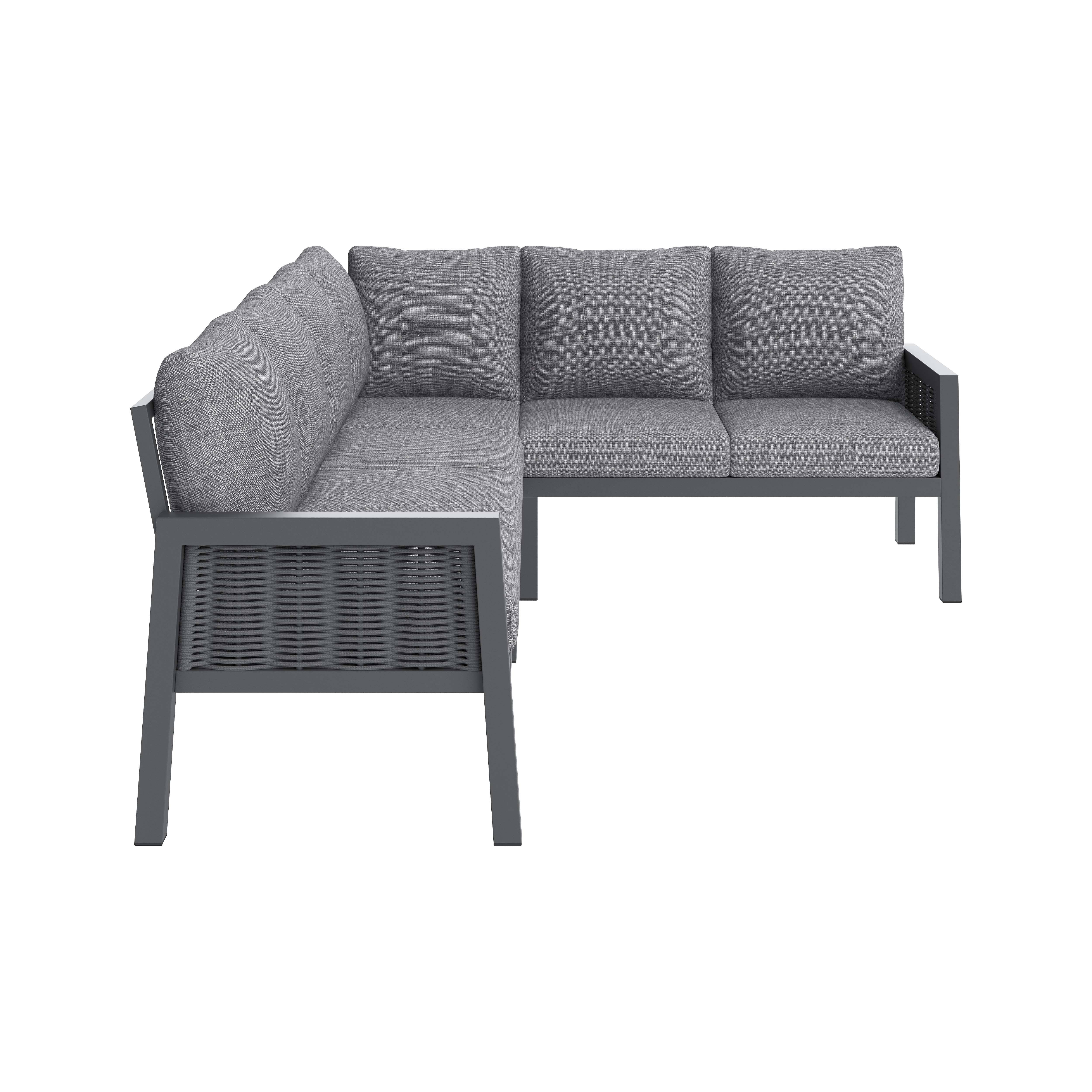Salon de jardin 8 places acier galvanisé terrasse extérieur modulable gris - ComfortXL Outdoor Living - Image 10