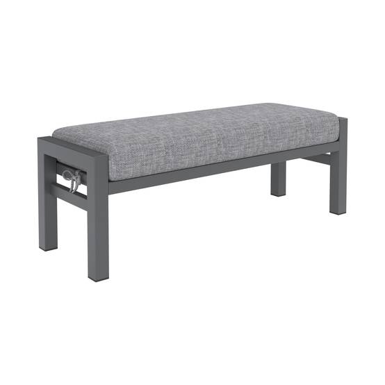 Salon de jardin 8 places acier galvanisé terrasse extérieur modulable gris - ComfortXL Outdoor Living - Image 9