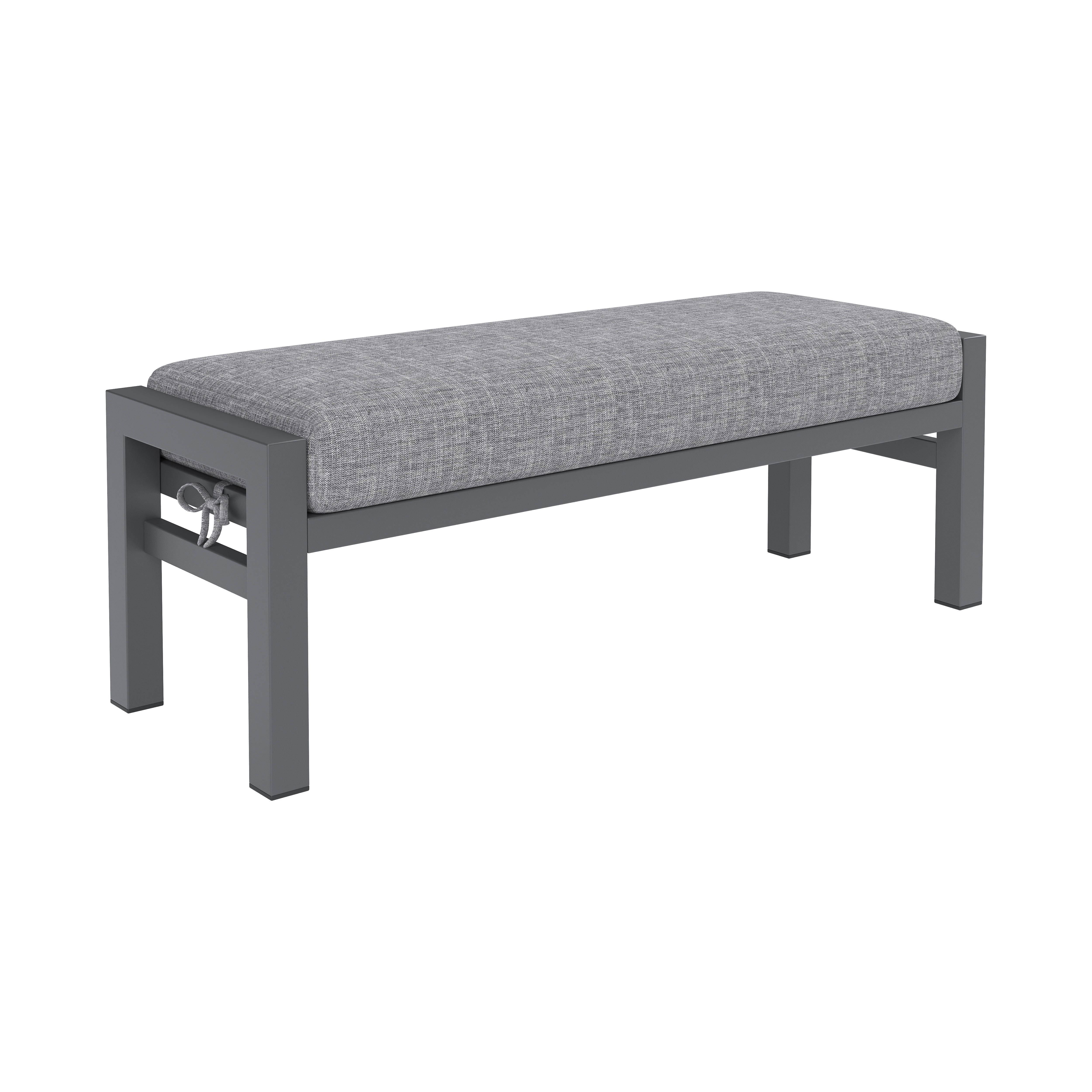 Salon de jardin 8 places acier galvanisé terrasse extérieur modulable gris - ComfortXL Outdoor Living - Image 9