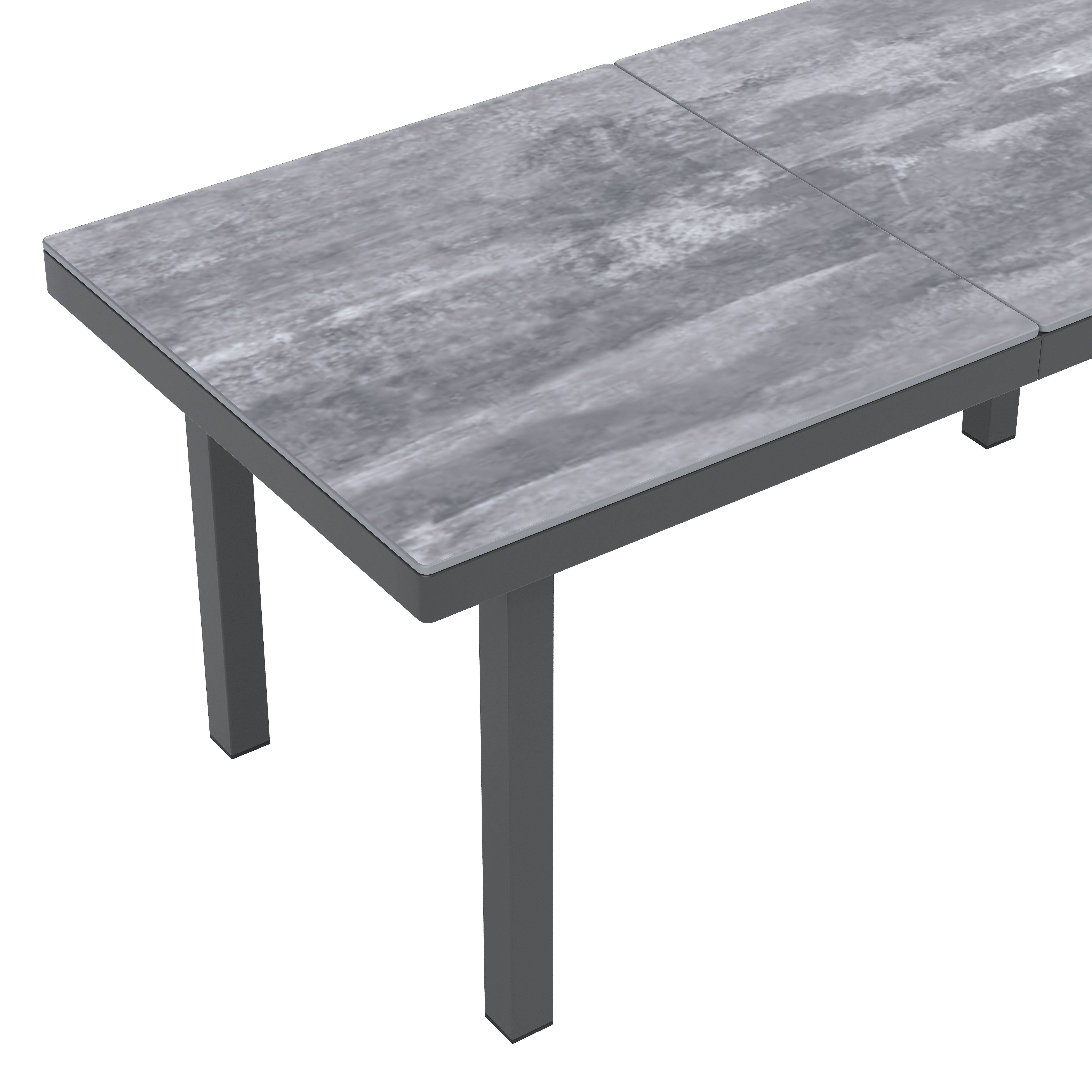 Salon de jardin 8 places acier galvanisé terrasse extérieur modulable gris - ComfortXL Outdoor Living - Image 8