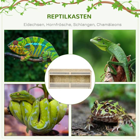 Terrarium pour reptiles/amphibiens, portes coulissantes en verre, grilles de ventilation, 120x50x50 cm - Image 6