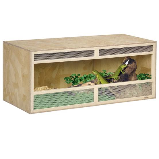 Terrarium pour reptiles/amphibiens, portes coulissantes en verre, grilles de ventilation, 120x50x50 cm - Image 1