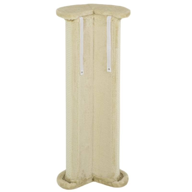 Poteau à griffer angle intérieur 35 x 35 x 85 cm bois sisal blanc crème - PANGIVO - Image 8
