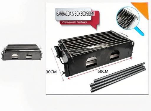 Barbecue compact portable 50*30*50cm charbon, pique-nique camping jardin - Image 1