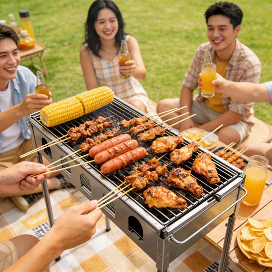 Barbecue compact portable 50*30*50cm charbon, pique-nique camping jardin - Image 3