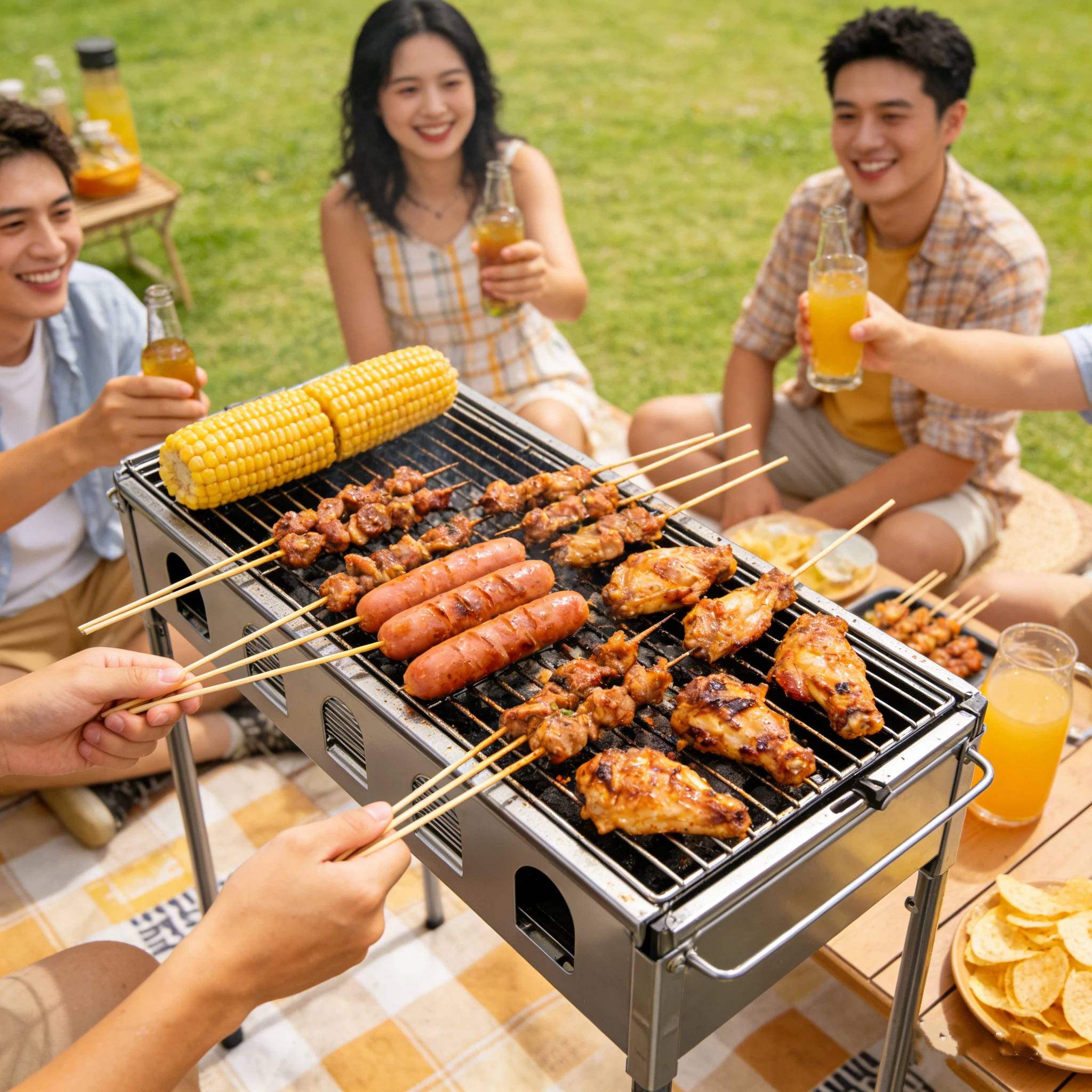 Barbecue compact portable 50*30*50cm charbon, pique-nique camping jardin - Image 3