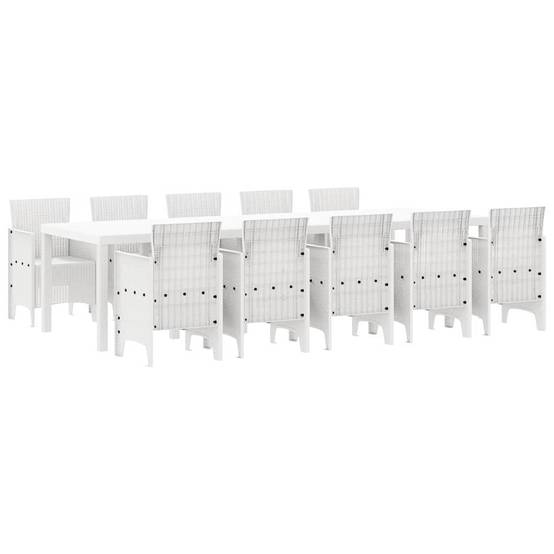 Salon de Jardin Blanc 10 Places en Résine et Acier Durable et Anti-UV pour Terrasse Moderne Blanc – ComfortXL Outdoor Living - Image 2