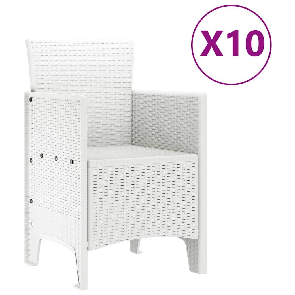 Salon de Jardin Blanc 10 Places en Résine et Acier Durable et Anti-UV pour Terrasse Moderne Blanc – ComfortXL Outdoor Living - Image 5