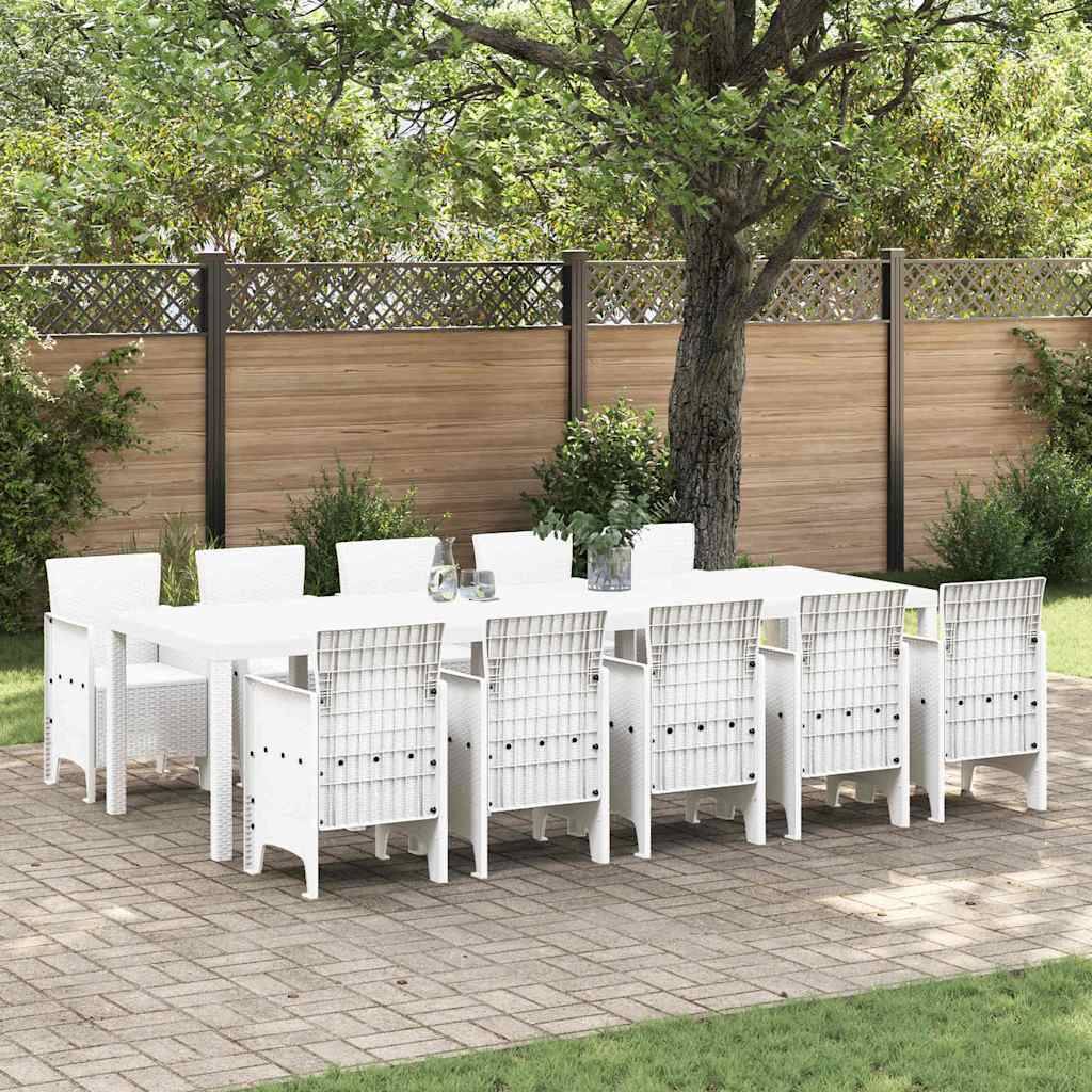 Salon de Jardin Blanc 10 Places en Résine et Acier Durable et Anti-UV pour Terrasse Moderne Blanc – ComfortXL Outdoor Living - Image 1