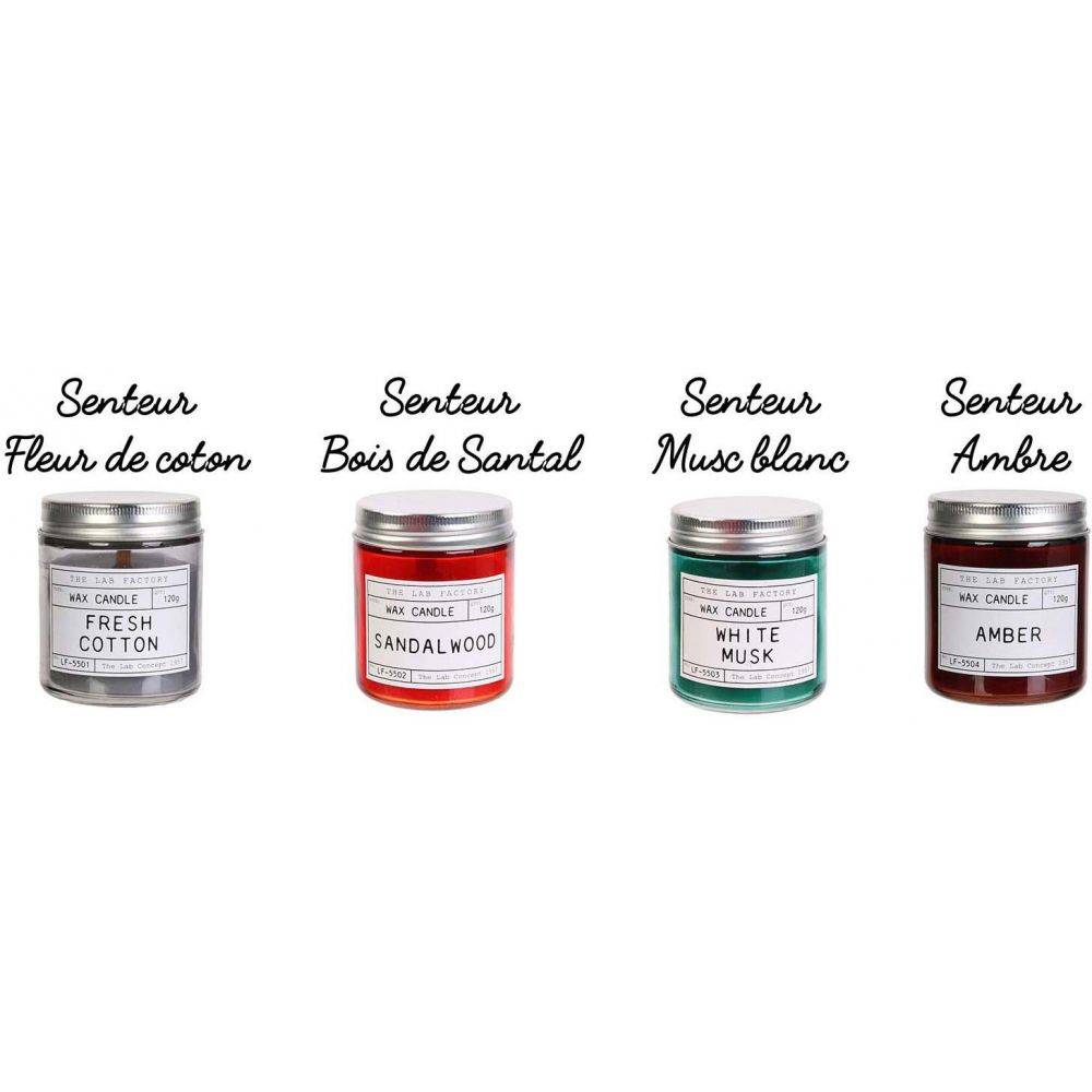 The Home Deco Factory - Bougies parfumées en pot Lab 8 cm (Lot de 4) - Imagen 3