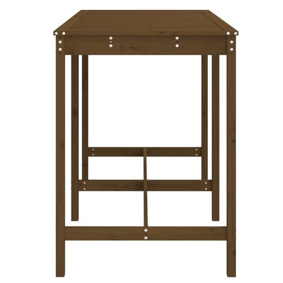 Table de jardin bois massif pin marron miel 159,5 x 82,5 x 110 cm - PANGIVO - Image 5