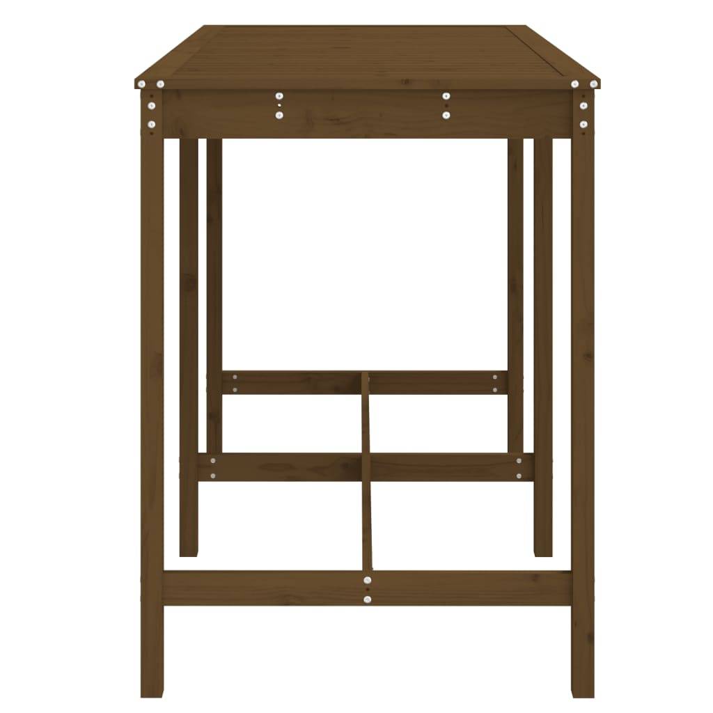 Table de jardin bois massif pin marron miel 159,5 x 82,5 x 110 cm - PANGIVO - Image 5