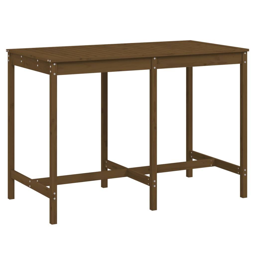 Table de jardin bois massif pin marron miel 159,5 x 82,5 x 110 cm - PANGIVO - Image 2