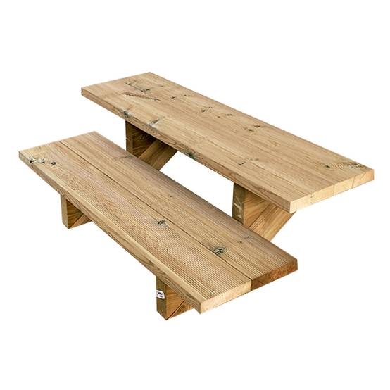 BERLIN Escalier extérieur bois 2 marches H 37cm L-100cm - sans contre marche - Image 1