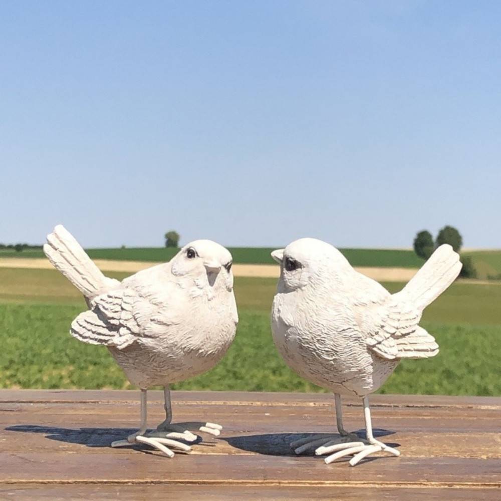 Chemin De Campagne - Oiseau en résine crème 9 x 5 x 9 cm Chemin de campagne - Imagen 3