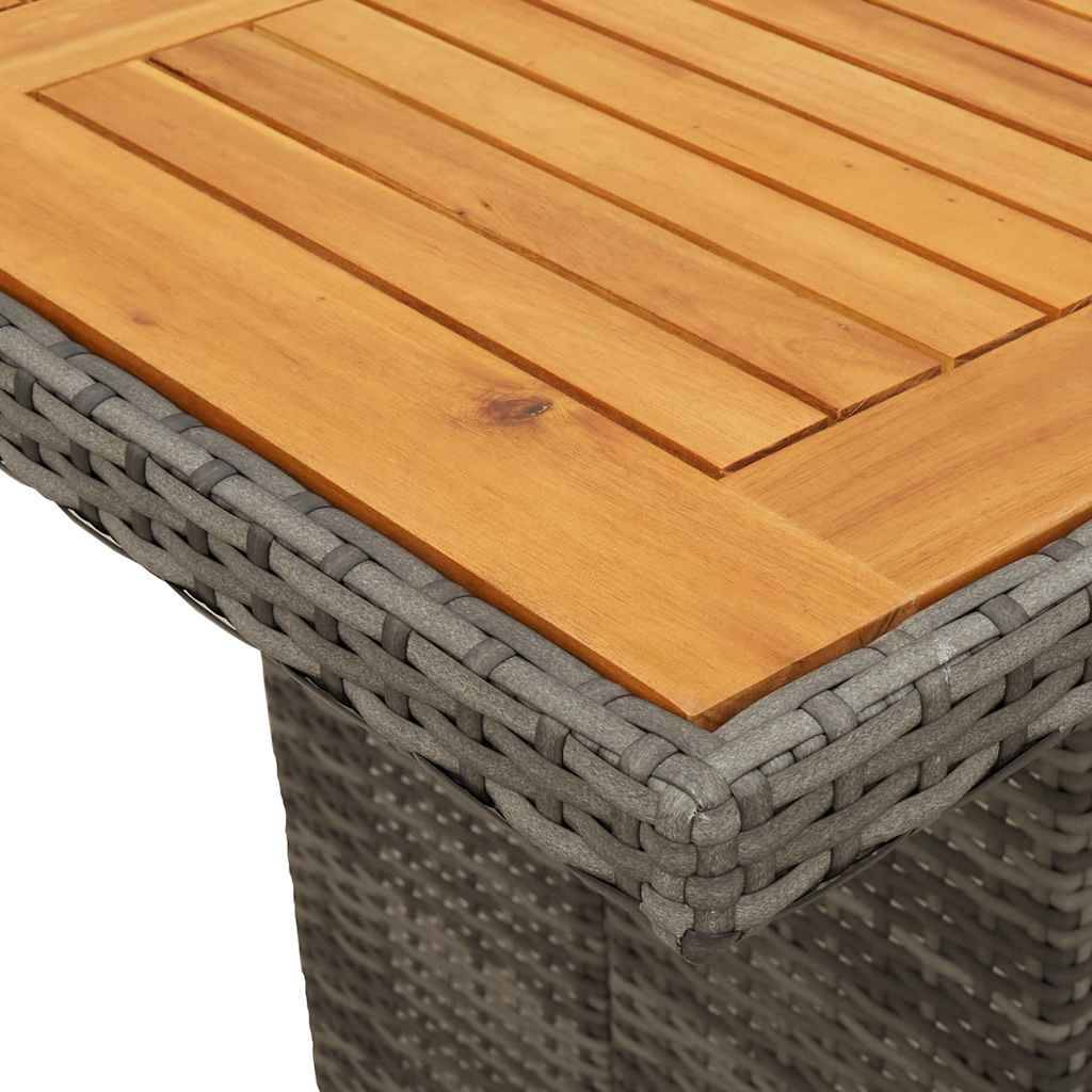 Salon de Jardin en Résine Tressée Grise pour 8 Personnes, Fauteuils Relax et Table en Bois d'Acacia – ComfortXL Outdoor Living - Image 6