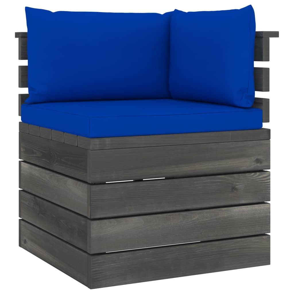 Helloshop26 - Salon de jardin palette meuble d'extérieur ensemble de mobilier 6 pièces avec coussins bois de pin massif - Imagen 5