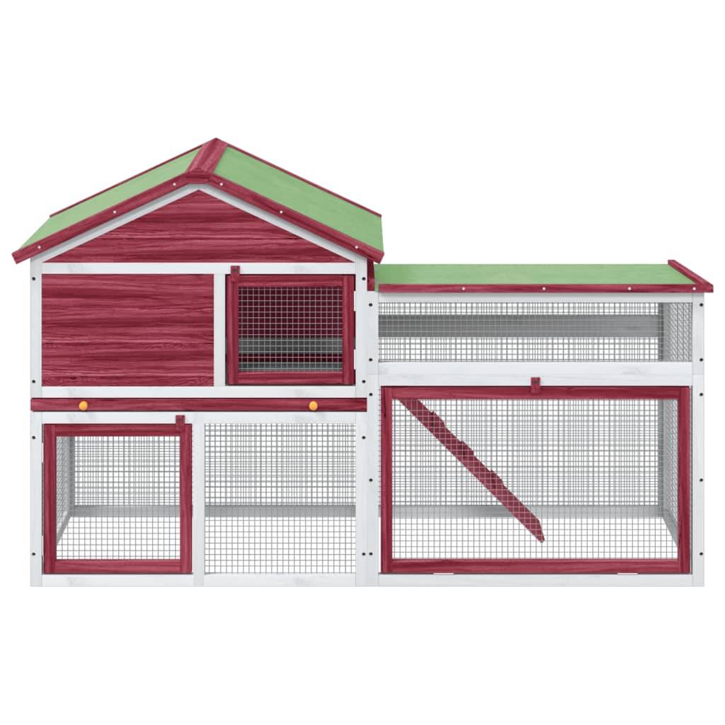 Vidaxl - Clapier rouge 185,5x60,5x109,5 cm bois de pin massif vidaXL 172279 - Image 4