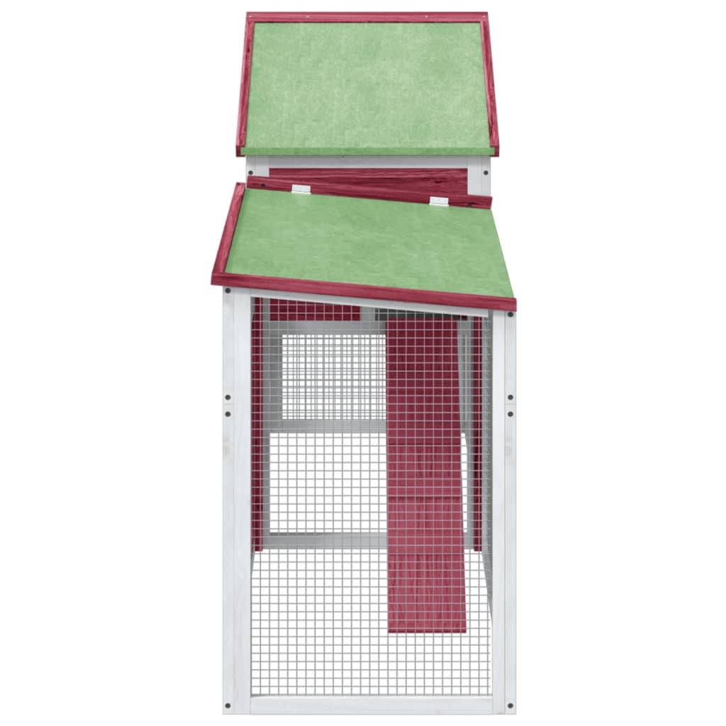 Vidaxl - Clapier rouge 185,5x60,5x109,5 cm bois de pin massif vidaXL 172279 - Image 7
