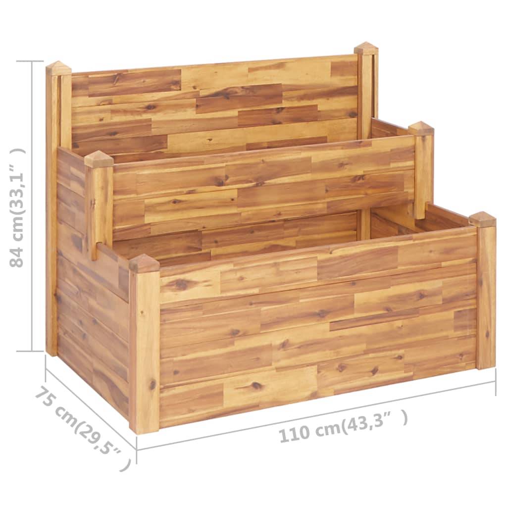 Maison Chic - Jardinière sur 2 niveaux - Bac à Fleurs - Pot De Fleurs 110x75x84 cm Bois massif d'acacia - Imagen 7