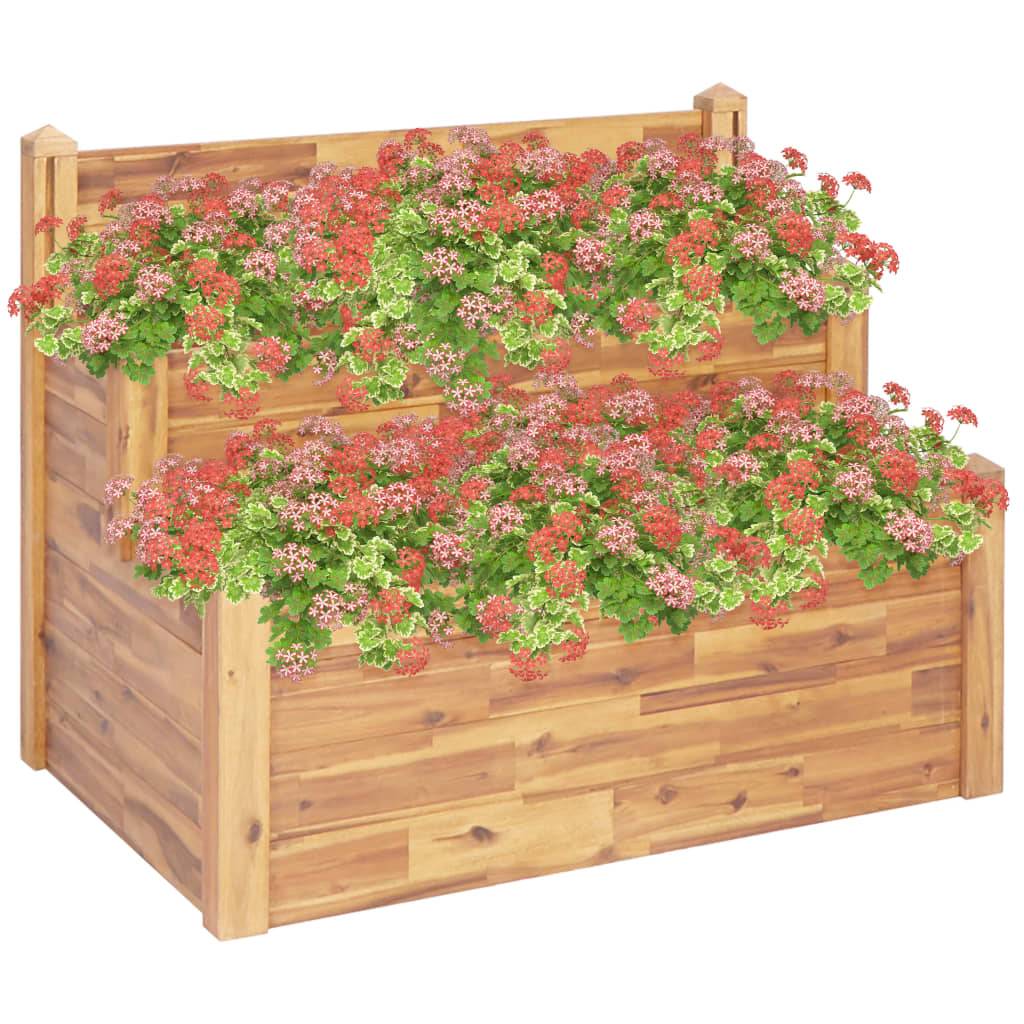 Maison Chic - Jardinière sur 2 niveaux - Bac à Fleurs - Pot De Fleurs 110x75x84 cm Bois massif d'acacia - Imagen 2