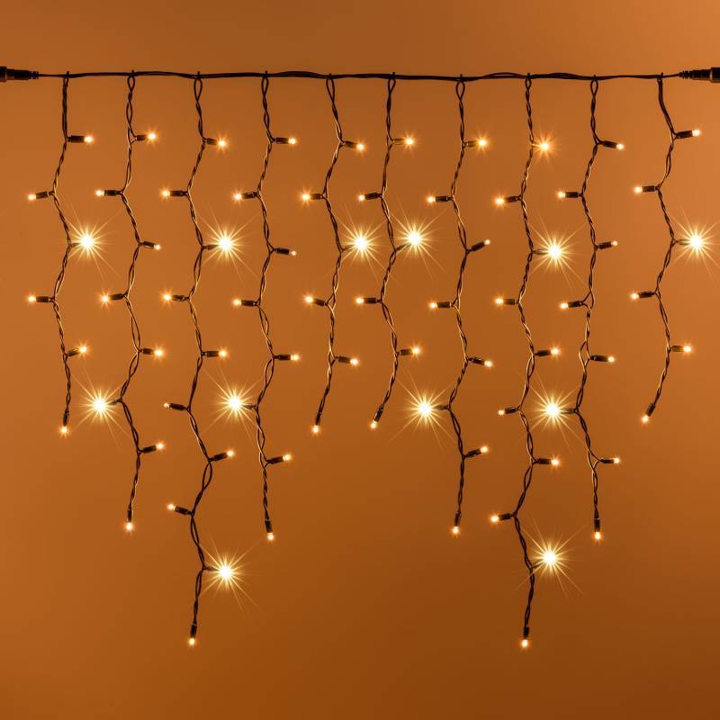 Lotti - Guirlande stalactite 3M H90cm 228 LED blanc chaud scintillant câble vert IP67 raccordable professionnel 230V extérieur Lotti - Imagen 1