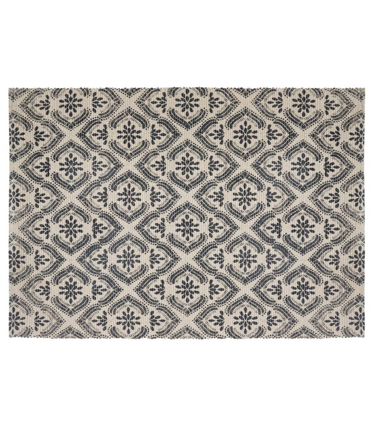 Tapis décoratif en Coton imprimé Gris Foncé 60 x 90 cm - Imagen 1