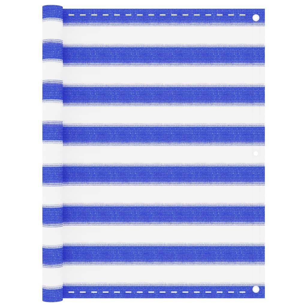 Helloshop26 - Écran de balcon brise pare vue protection confidentialité 90 x 300 cm PEHD bleu et blanc - Imagen 1