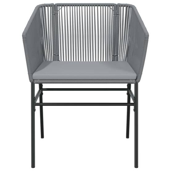 Salon de Jardin 4 Personnes Résine Tressée Grise Table Rectangulaire 140cm Coussins – ComfortXL Outdoor Living - Image 5