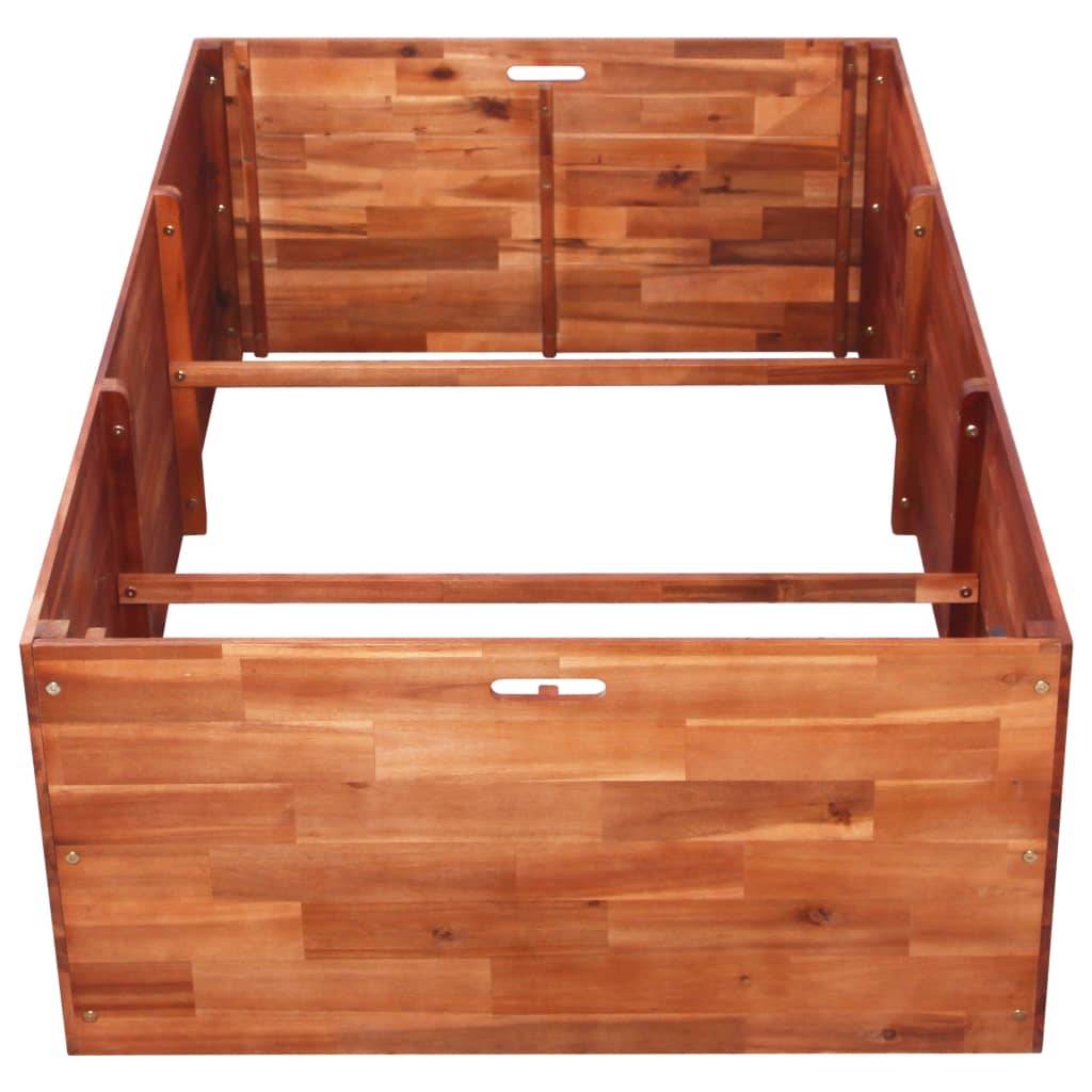 Helloshop26 - Jardinière lit surélevé plantes fleurs jardin 150 x 100 x 50 cm bois d'acacia - Imagen 3