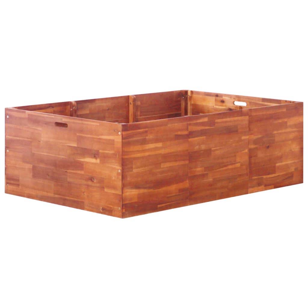 Helloshop26 - Jardinière lit surélevé plantes fleurs jardin 150 x 100 x 50 cm bois d'acacia - Imagen 1