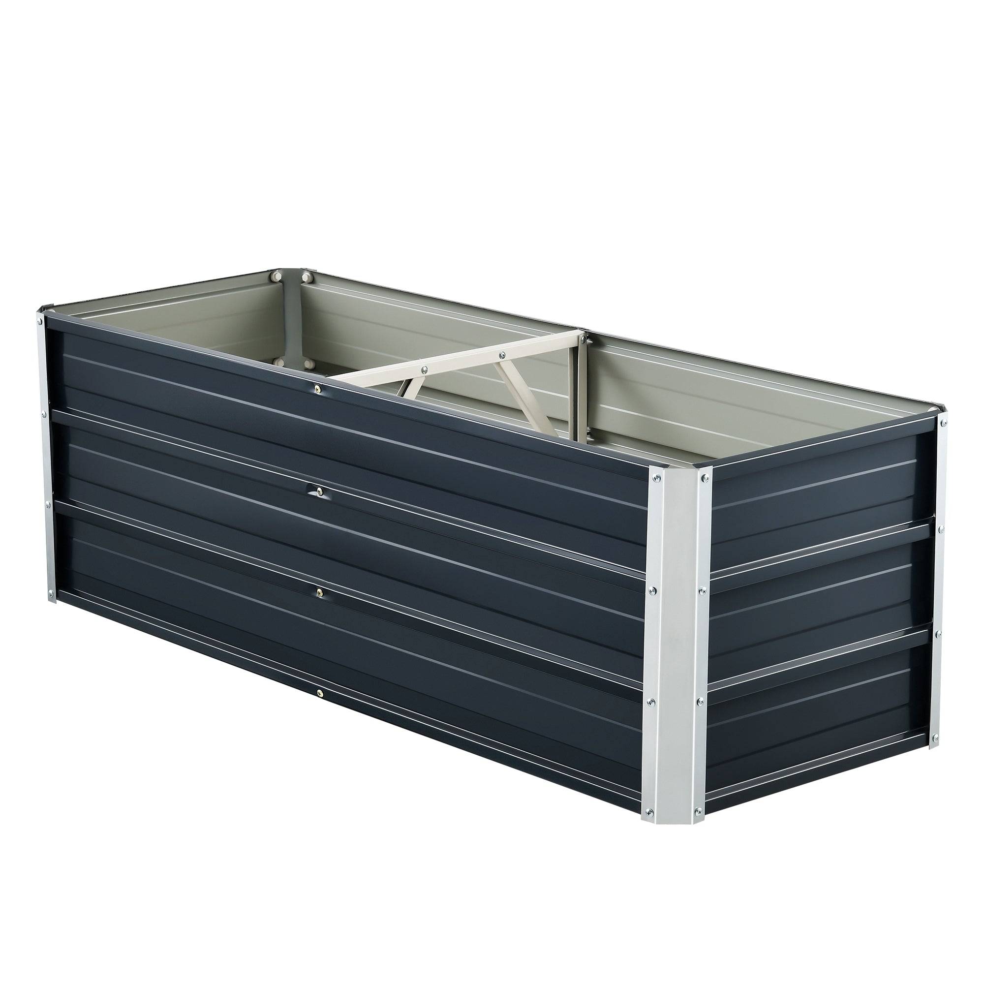 Helloshop26 - Jardinière à barre de séparation 125 x 47 x 40 cm anthracite - Imagen 1