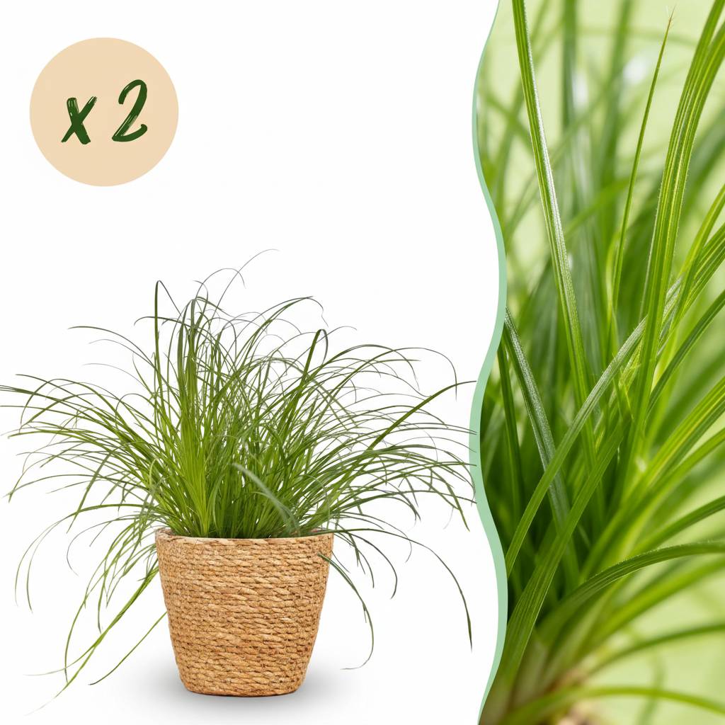 Cyperus alternifolius Zumula - Pet-friendly - Pot de 12cm - Hauteur 20cm - 2 plantes - Panier - Plantes d'intérieur