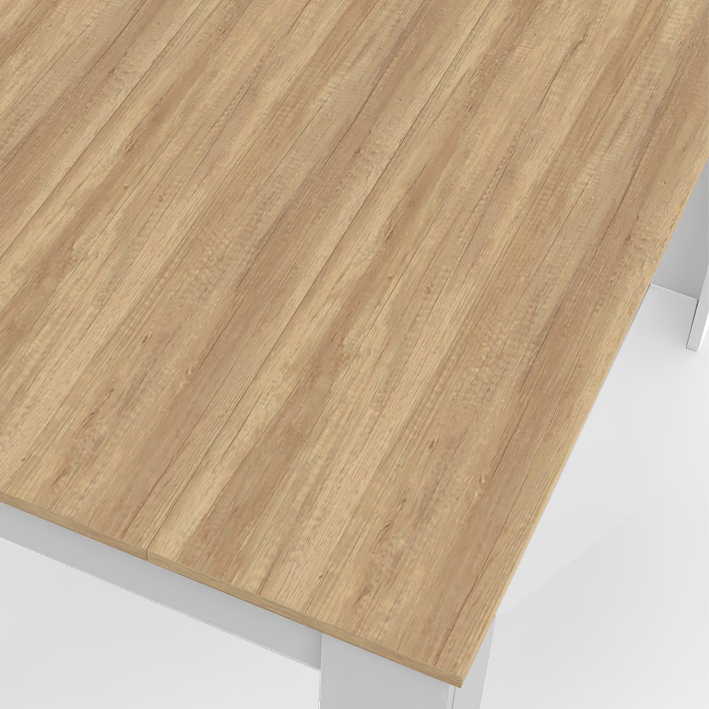 Table à manger rectangle ROZY 4 personnes blanc plateau façon hêtre 110 cm - Image 5