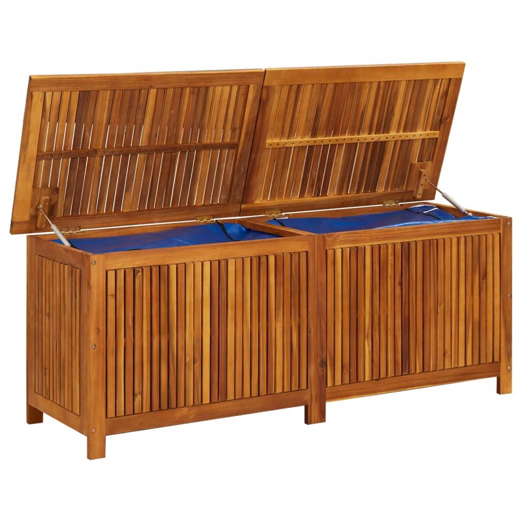 Helloshop26 - Coffre boîte meuble de jardin rangement 150 x 50 x 58 cm bois d'acacia solide - Imagen 5