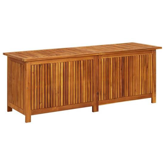 Helloshop26 - Coffre boîte meuble de jardin rangement 150 x 50 x 58 cm bois d'acacia solide - Imagen 1