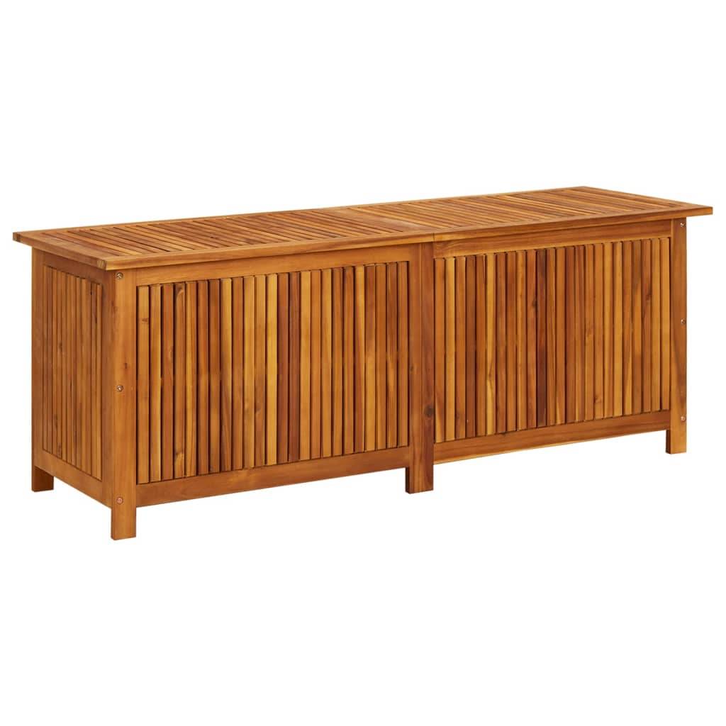 Helloshop26 - Coffre boîte meuble de jardin rangement 150 x 50 x 58 cm bois d'acacia solide - Imagen 1