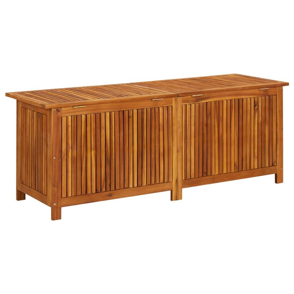Helloshop26 - Coffre boîte meuble de jardin rangement 150 x 50 x 58 cm bois d'acacia solide - Imagen 4