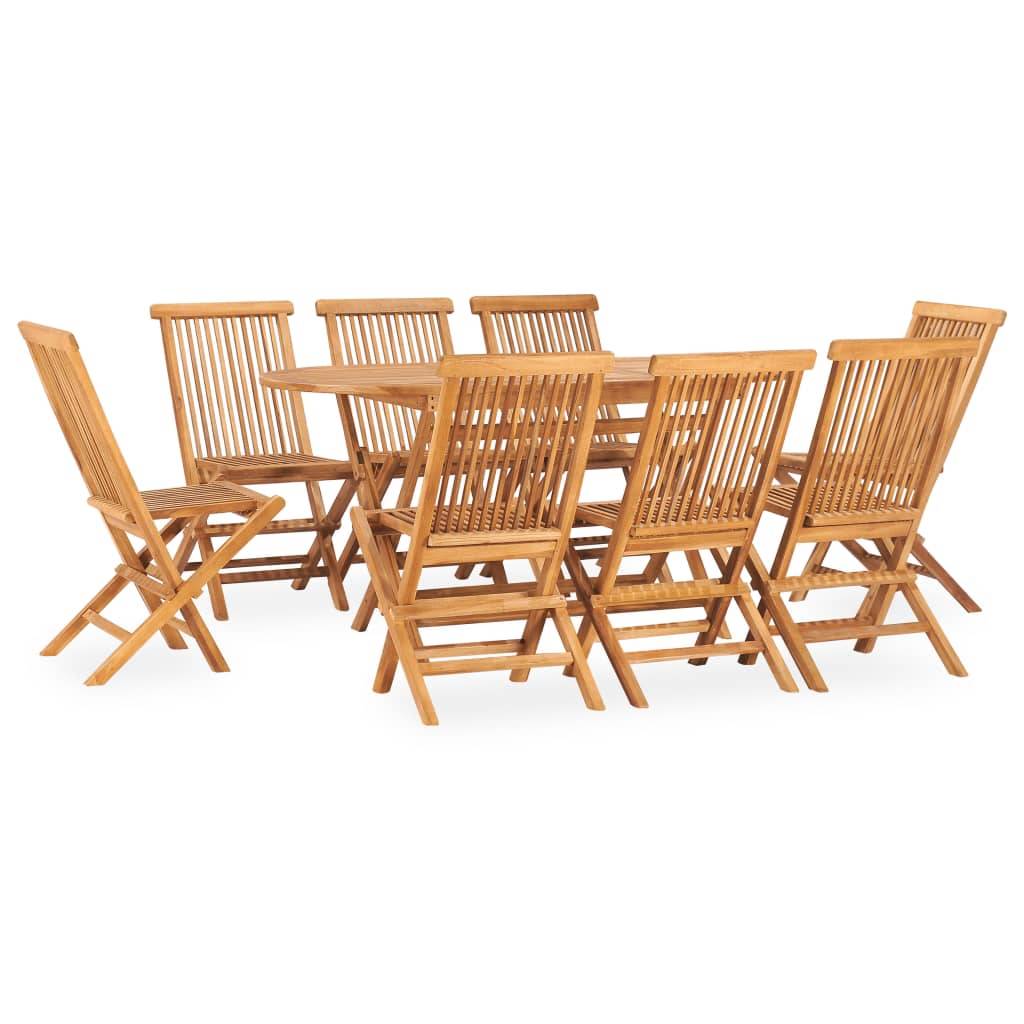 Vidaxl - Ensemble à manger d'extérieur pliable 9 pcs Bois solide de teck vidaXL 3059969 - Imagen 1
