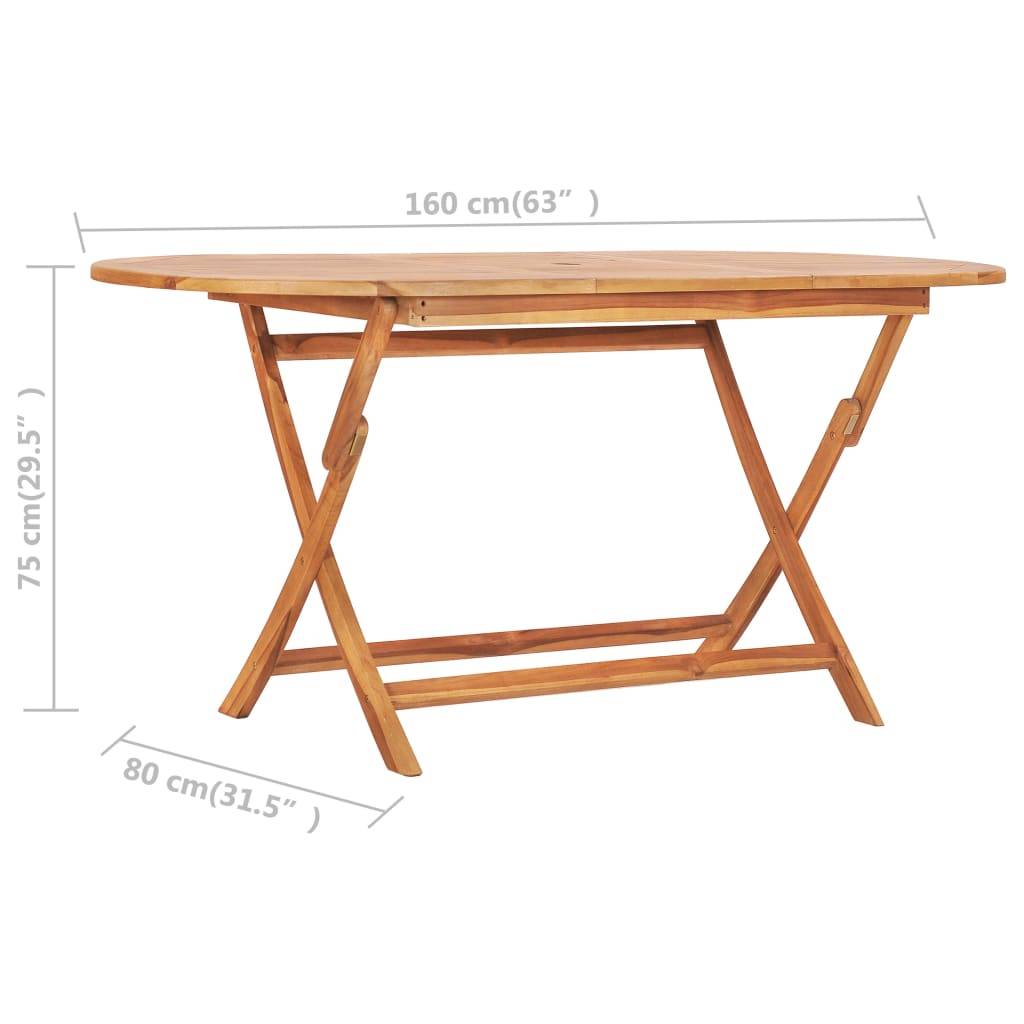 Vidaxl - Ensemble à manger d'extérieur pliable 9 pcs Bois solide de teck vidaXL 3059969 - Imagen 3